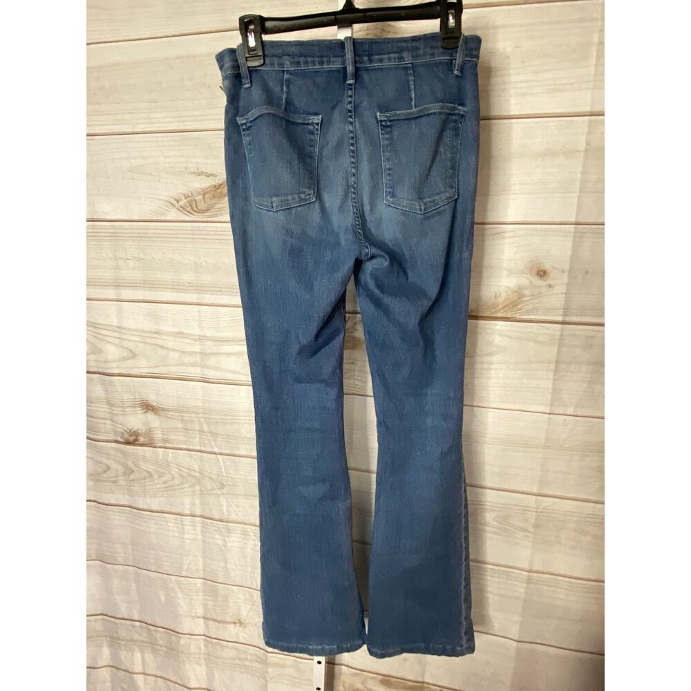 Frame Denim Le Flare de Francois High Rise Flare Jeans Blue Coated Pants Size 28 - Picture 7 of 13